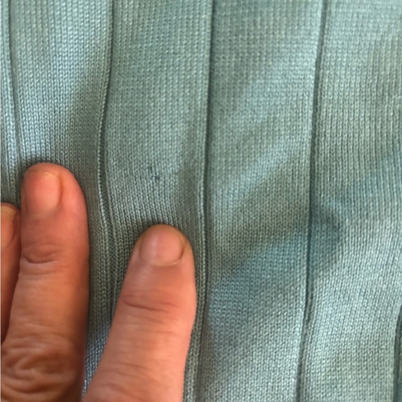 Aqua Blue Ribbed Sleeveless Polo Vest - Picture 2 of 3